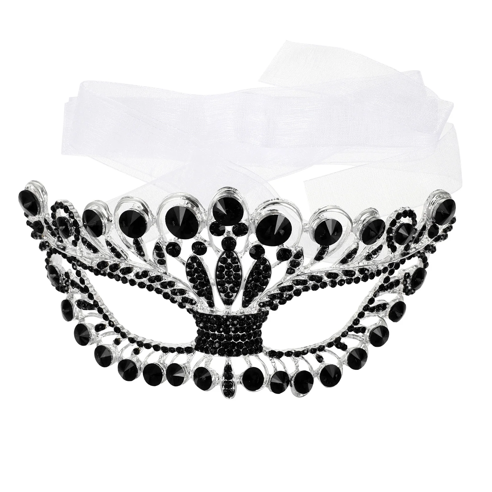 

Diamond Inlaid Masks Black Half Face Masquerade Party Costume Accessory Rhinestone Mask Cosplay Halloween Gifts