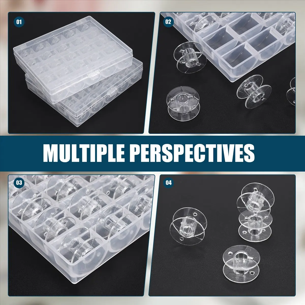 

AIMA 50 шт. шпулек для швейных машин с футляром для Brother, Singer, Janome, Kenmore