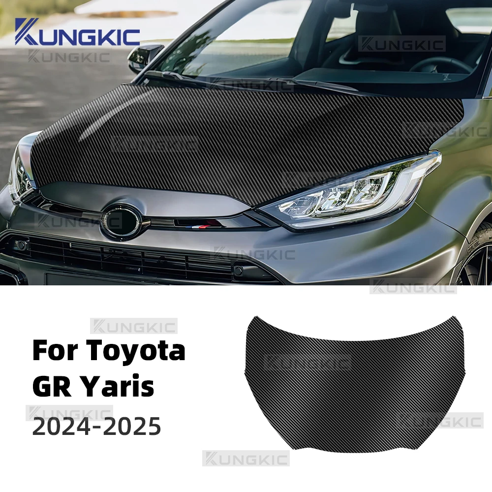 

Для Toyota GR Yaris 2024 2025 яркий узор из углеродного волокна PPF защитная пленка для автомобильной краски, наклейка на капот двигателя