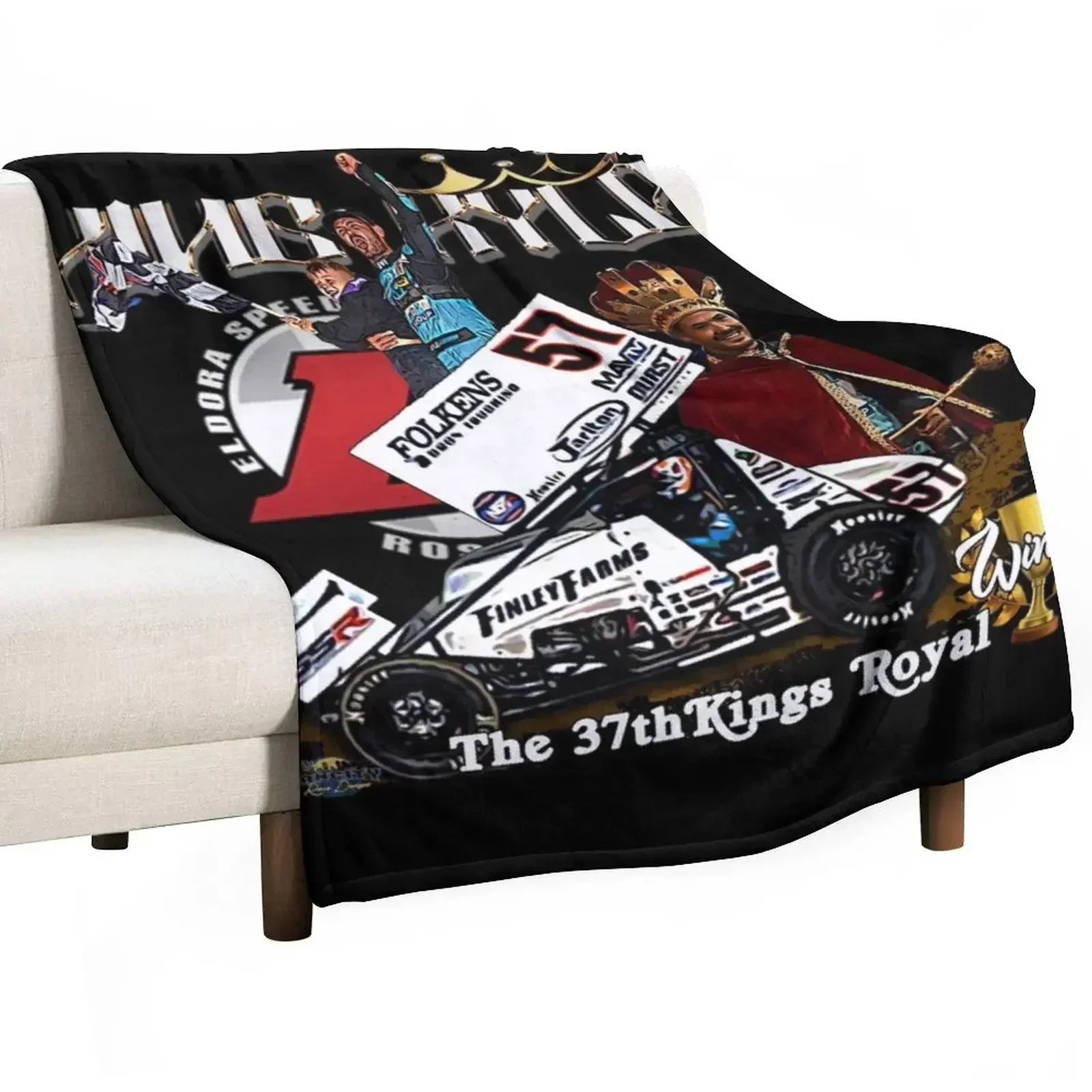 KING KYLE, The 37th Kings Royal Winner Kyle Larson Throw Blanket Designers Furry halloween Blankets