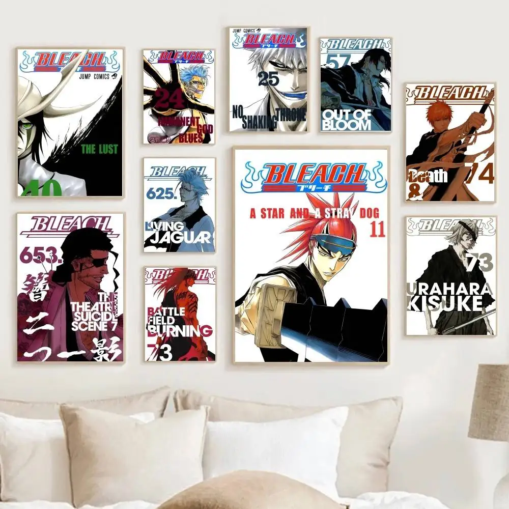 Póster de anime blanqueador, pinturas decorativas, estudio, dormitorio, bar, fondo, murales de pared, regalos