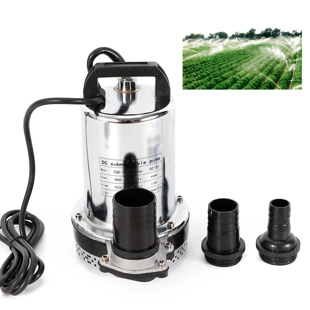 12V DC Submersible Pump lectric Pond Flood Transfer  Dirty Water Pump 6000L/H