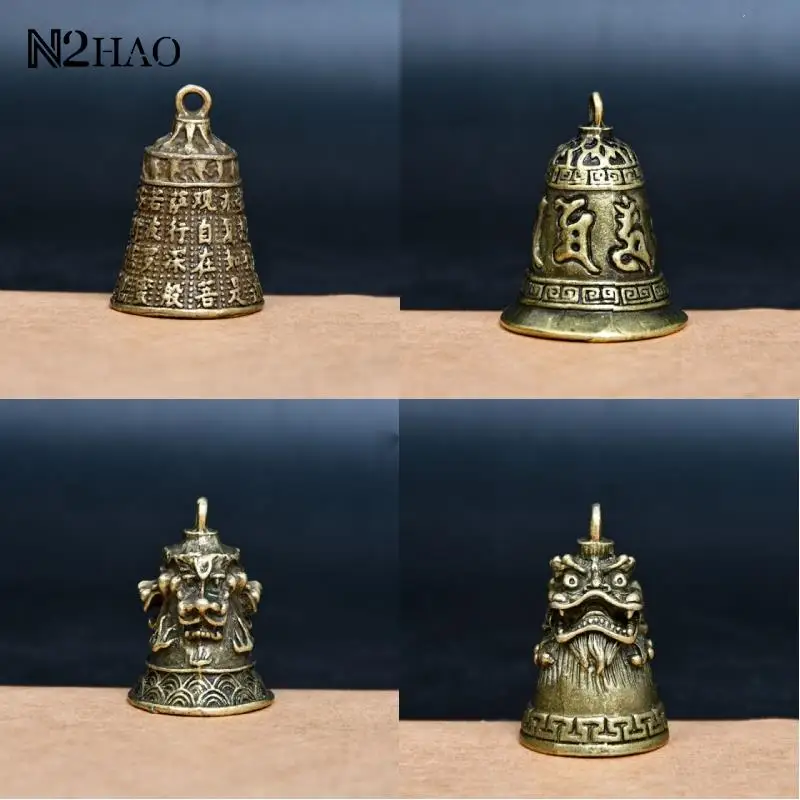 Buddhism Temple Brass Copper Dragon Bell Clock Carved Statue Lotus Buddha Buddhism Arts Statue Clock Home Decorative Crafts