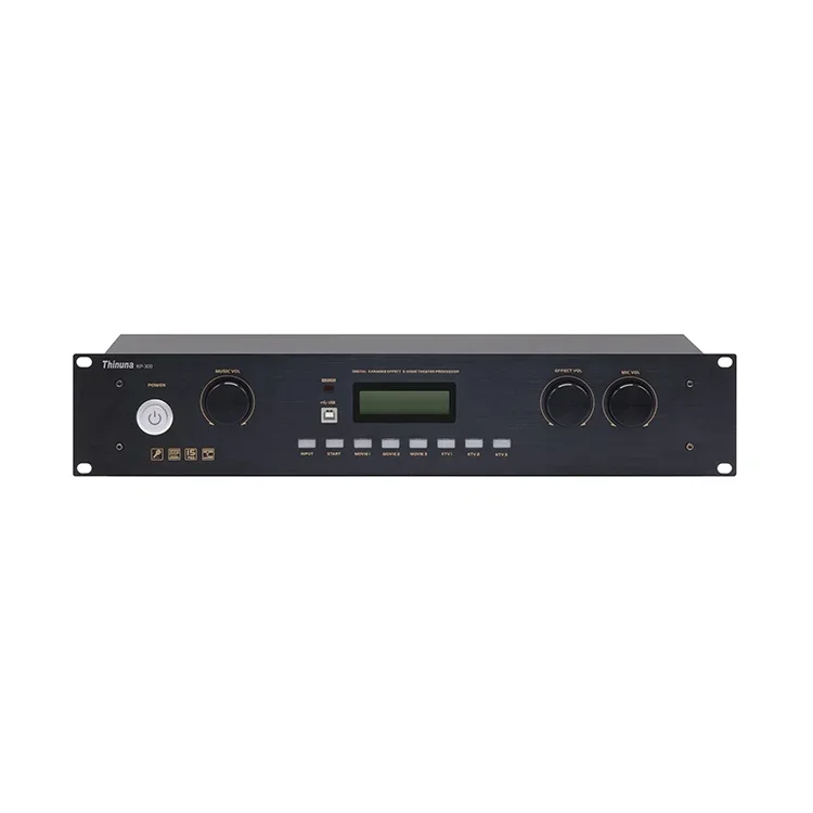 

Thinuna KP-300 Dual DSP Design 7.1 Output High Performance Theater Decoding Effector 8 Channel Powered Mixer Karaoke Processor