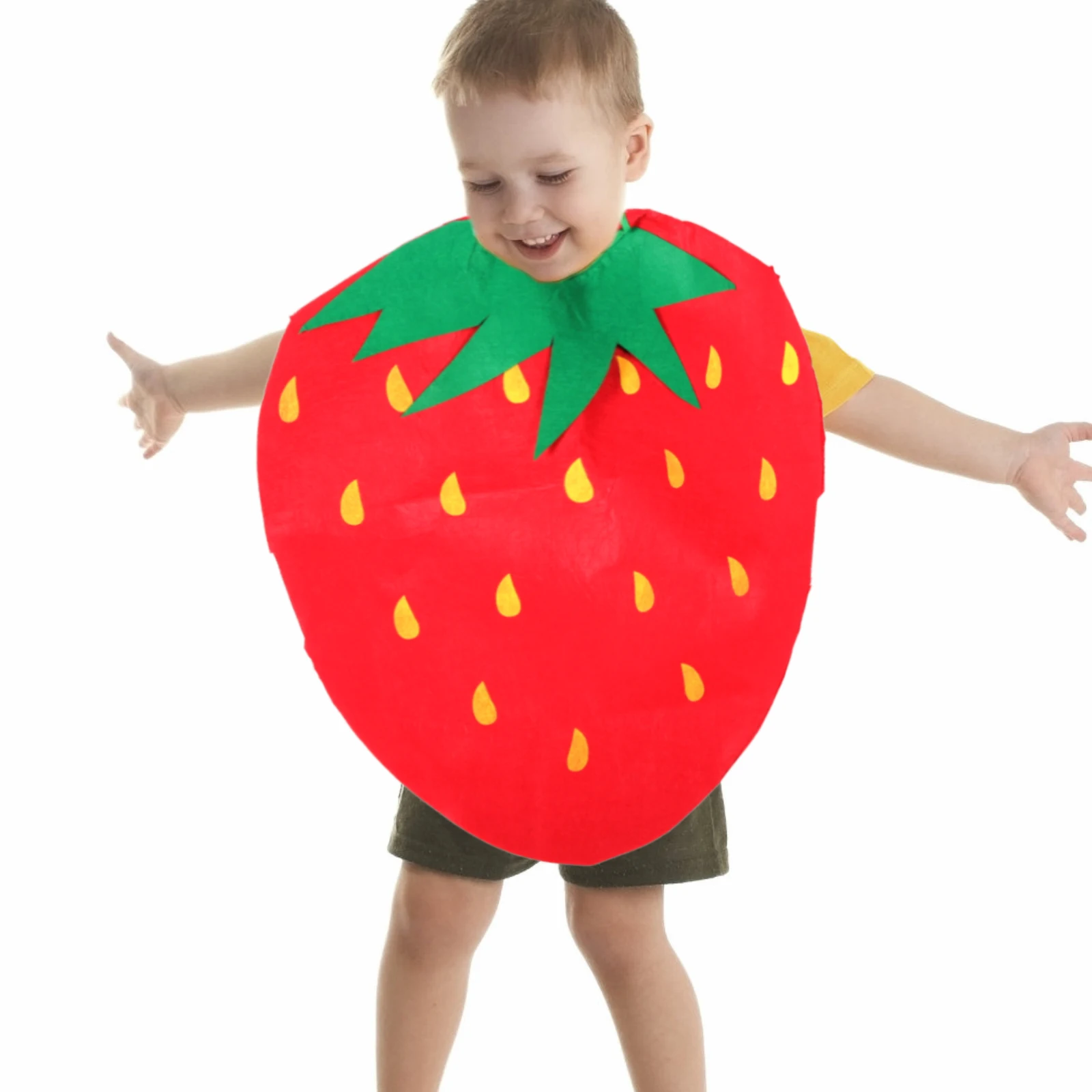 

Fruit Costumes for Kids Children Cosplay Loose Fitting Comfortable Texture Halloween Party School Event Stage Costume Strawberry