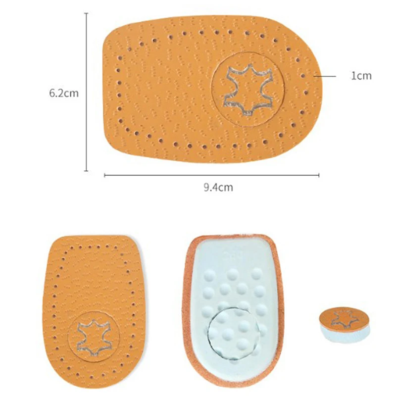 Inserções de almofada para mulheres, sola de couro, calcanhar de látex para saltos altos, sapatos de pele de vaca, alívio da dor nos pés, 1 par