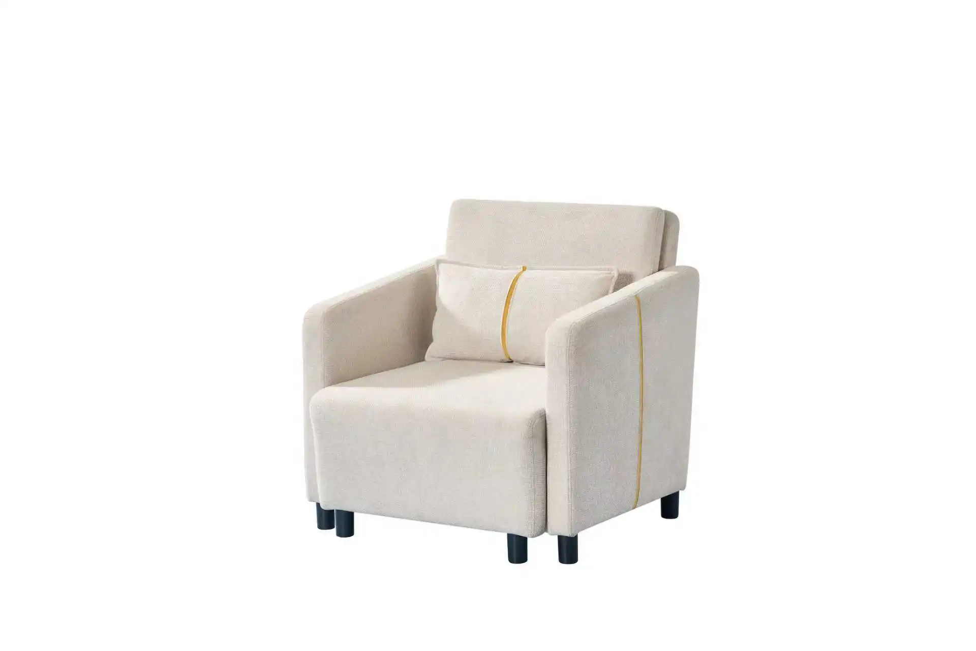 أريكة قماش بيضاء بمقعد واحد على الطراز التقليدي مع وسائد ناعمة متينة وصديقة للبيئة #3