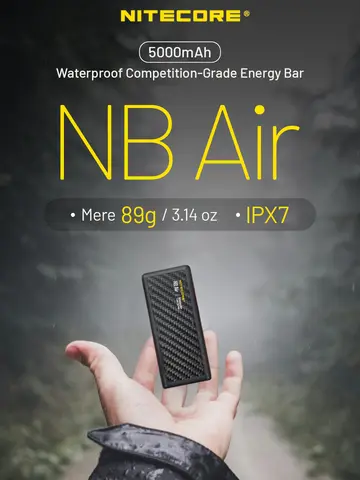 NITECORE 18W 5000mAh NB 공기 전원 은행 IPX7 방수 USB-C 출력 입력 5V2.4A / 9V2A