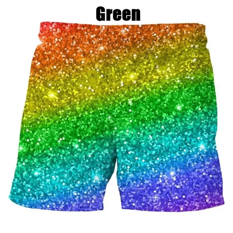 3D Print Gorgeous Colours Graphic Beach Shorts For Men Casual Summer Cool Board Shorts Hombre Plus Size Mens Swim Trunks