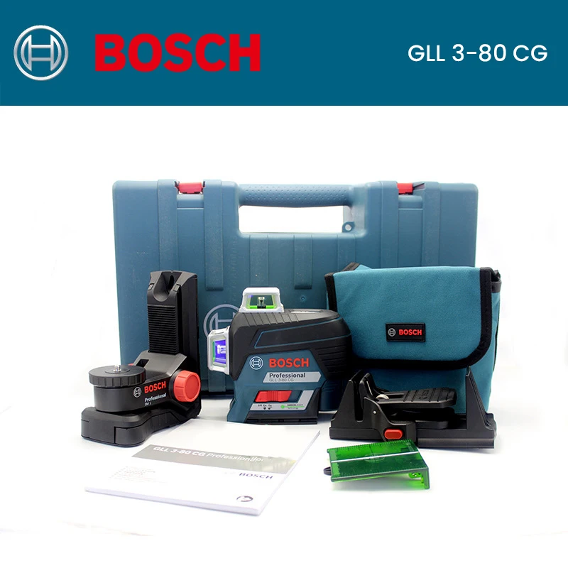 Bosch Gll 3-80 Cg Green Laser Level 4 Modes 3 Planes 12 Lines Bluetooth Pulse Function Shockproof Laser Level Meter Diastimeter