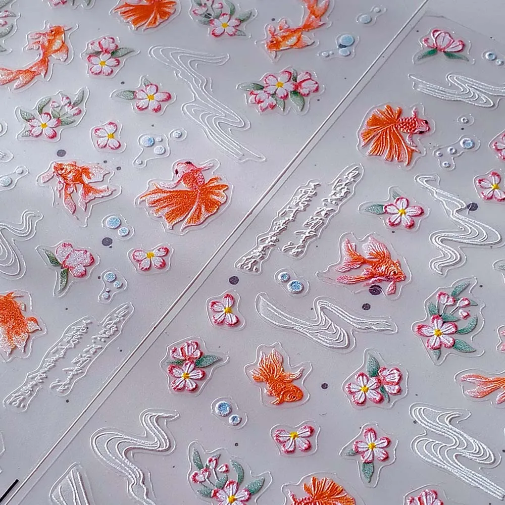 Concha estrella océano pegatinas de uñas medusas de mar vidrio brillante delfín gelatina océano calcomanías de uñas suministros de uñas accesorios de uñas en relieve