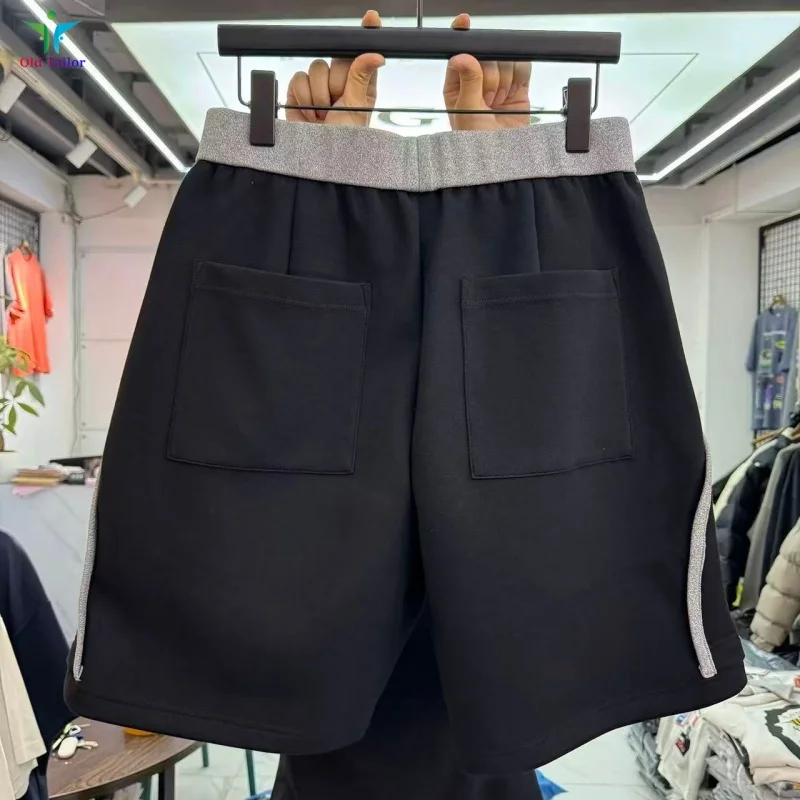 

Trendy Summer Black Gray Patchwork Drawstring Shorts Loose-fit Men's Women's Jogging Casual Jodhpurs
