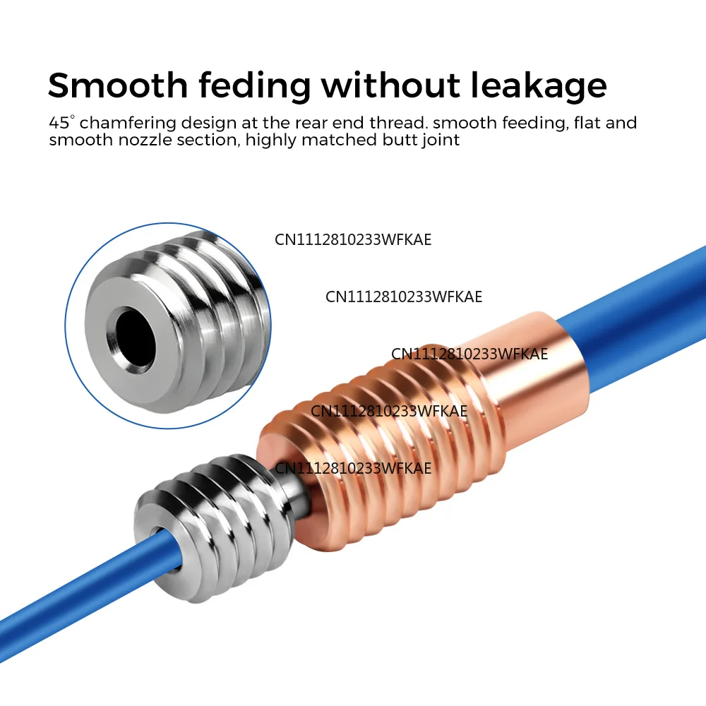 E3D V6 Throat V5 3D Printer Accessories CR10 Bimetal Thermal Breaker, Copper Plated MK8 for Kobra 2 Series CR10S CR6 SE