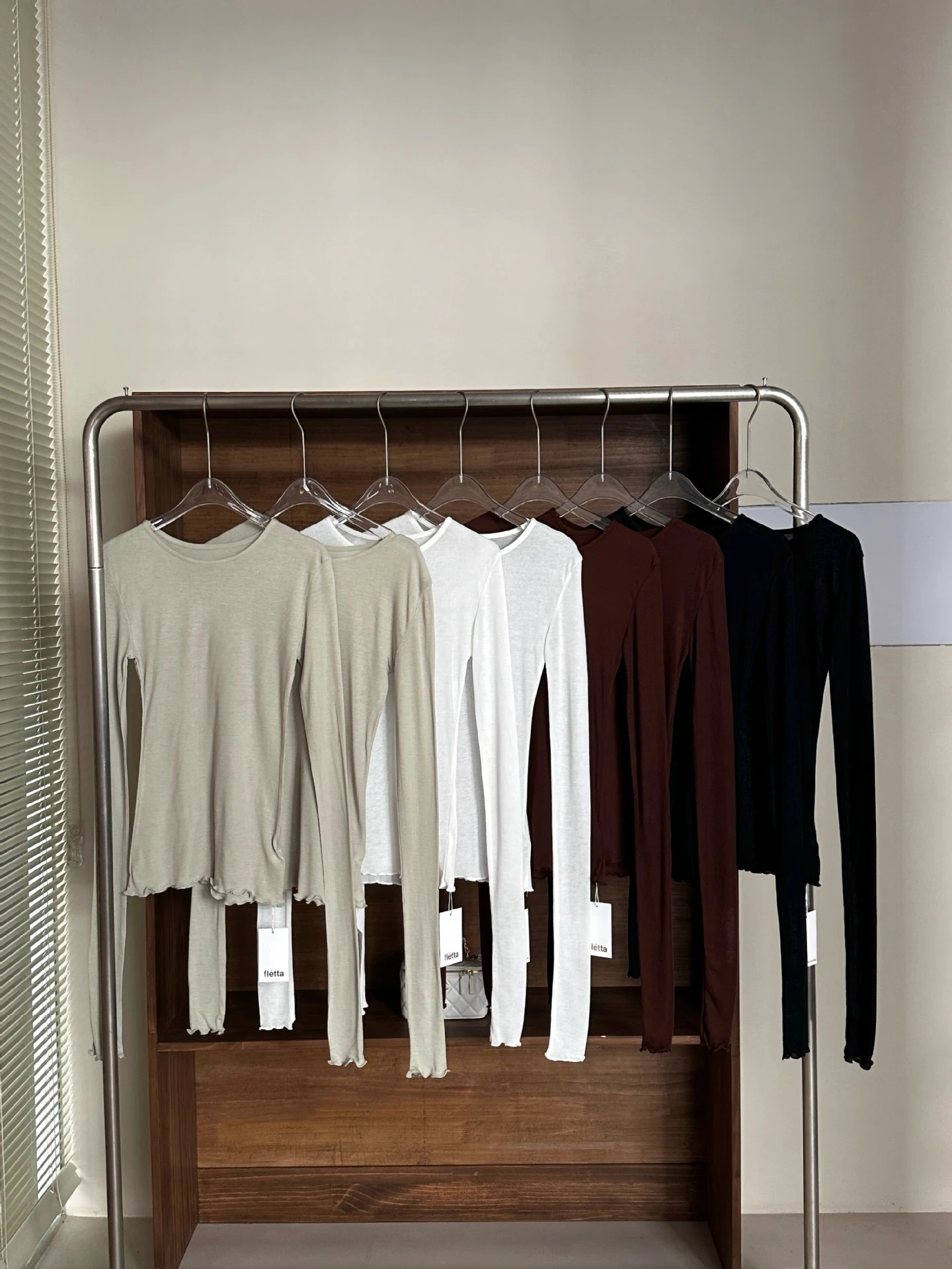 

Comfortable Soft Long Sve Slim Fit T-irt with Wooden Design Spring Summer New Arrival Women's Faion Casual Wear