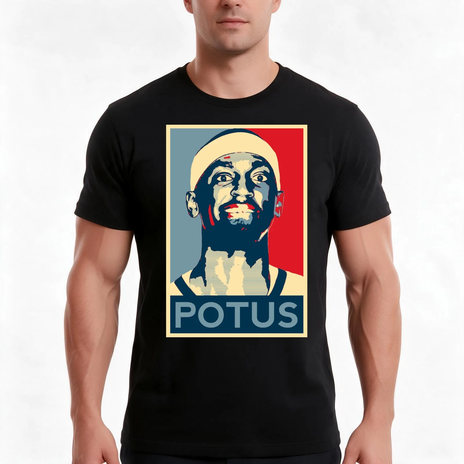 BOBBY POTUS T-Shirt, Summer Casual Cotton Tee, Oversized Streetwear Tops, Vintage Graphic Print, Loose Fit Short Sleeve