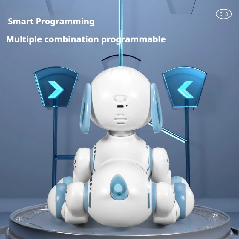 6601/6602 Intelligent Induction Robot Dog Electric Programmable Stunt Toy Sings Dances Early Education Storytelling For Kids