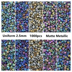 Uniform 2.5mm Japan Glass Beads Round Colorful Metallic Frosted Japanese Beads For Jewelry Making Diy Bohochic Party Earring