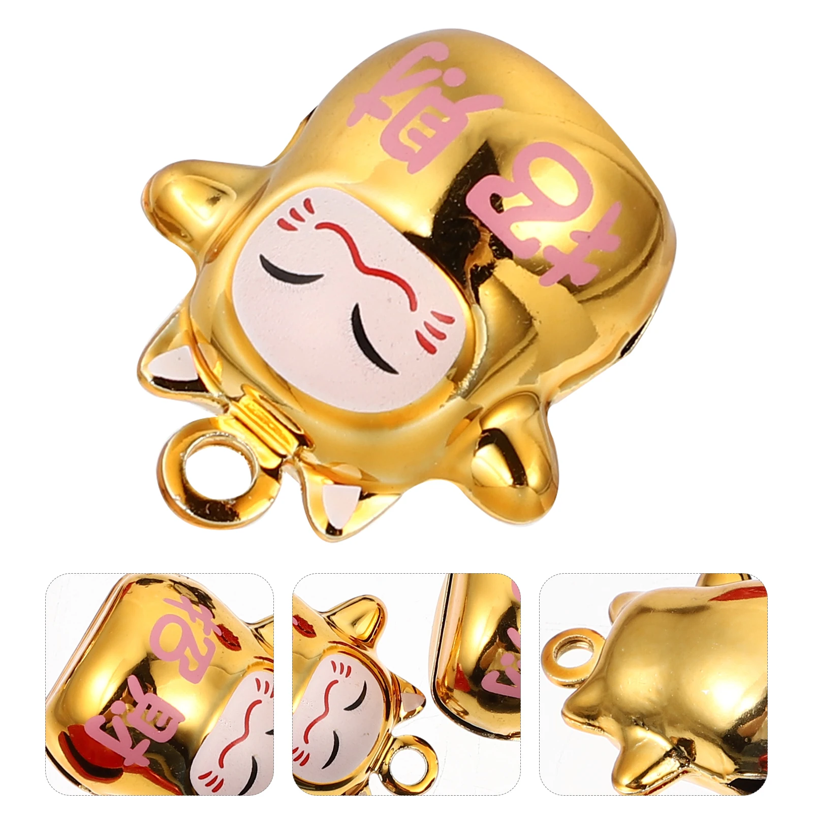 12 قطعة أجراس قطة الحظ الكرتون محظوظ القط الحيوانات الأليفة أجراس النحاس هدية قلادة DIY بها بنفسك جرس صغير هدية الحرف الهاتف حقيبة مفاتيح سلسلة الإكسسوارات