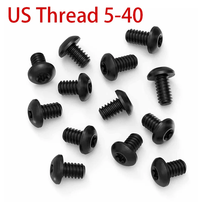 4pieces Titanium Alloy US thread 5-40 Half Round Head Screw T10 Plum Blossom Screw Handle Screw DIY Spindle Titanium Alloy Screw