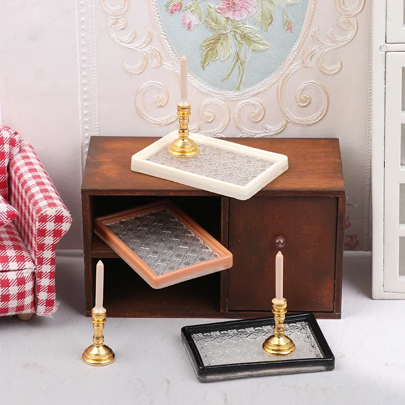 Miniature Dollhouse Simulation Candle Tray; 1/12 Furniture Toy for Doll House Living Decor