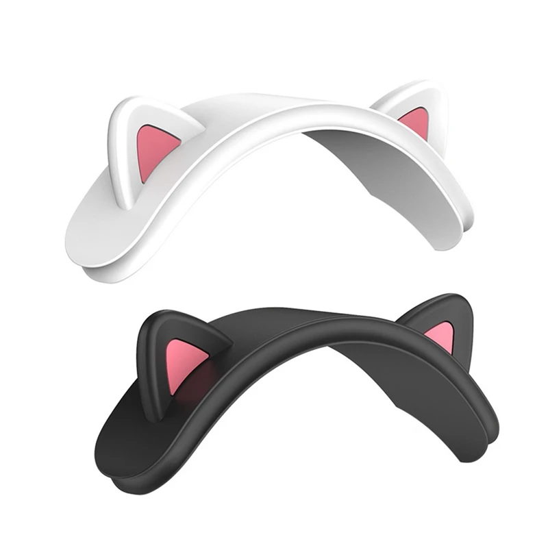 For Apple  Max Multifunctional Wireless Bluetooth Headset Crossbar Cat Ear Silicone Protective Cover, White Durable