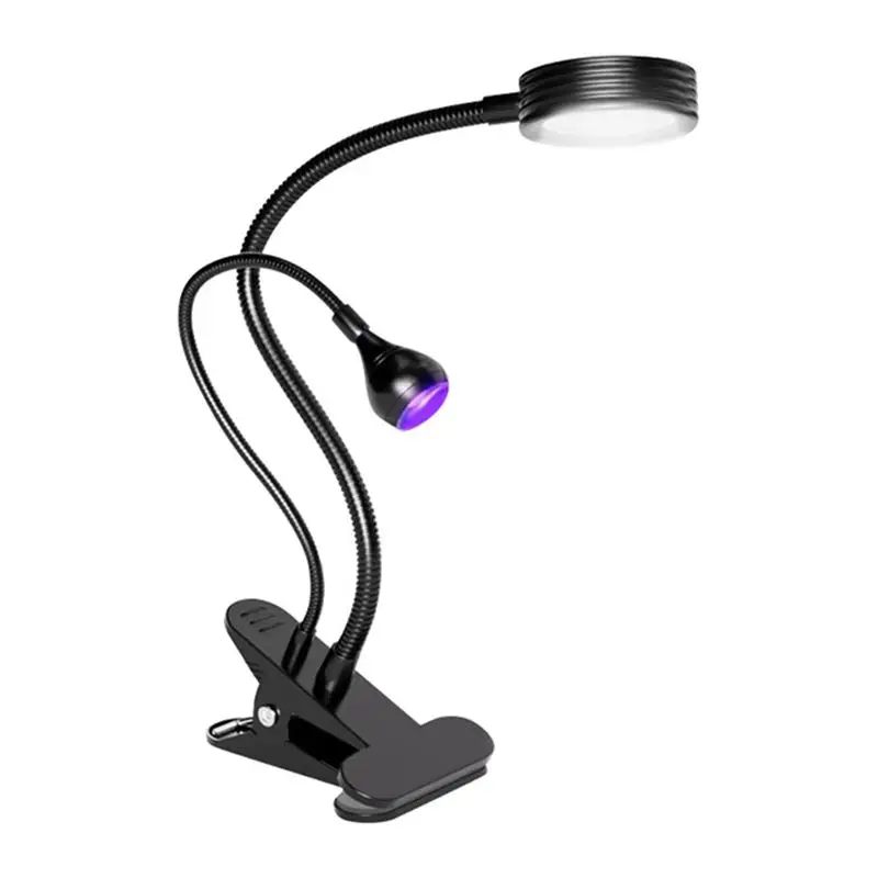 B62B-3W LED UV Dual Lamp In One Nail Art Lamp Nail Art Lighting UV Gel Polish Curing Lamp Brightness Adjustable Portable Lamp