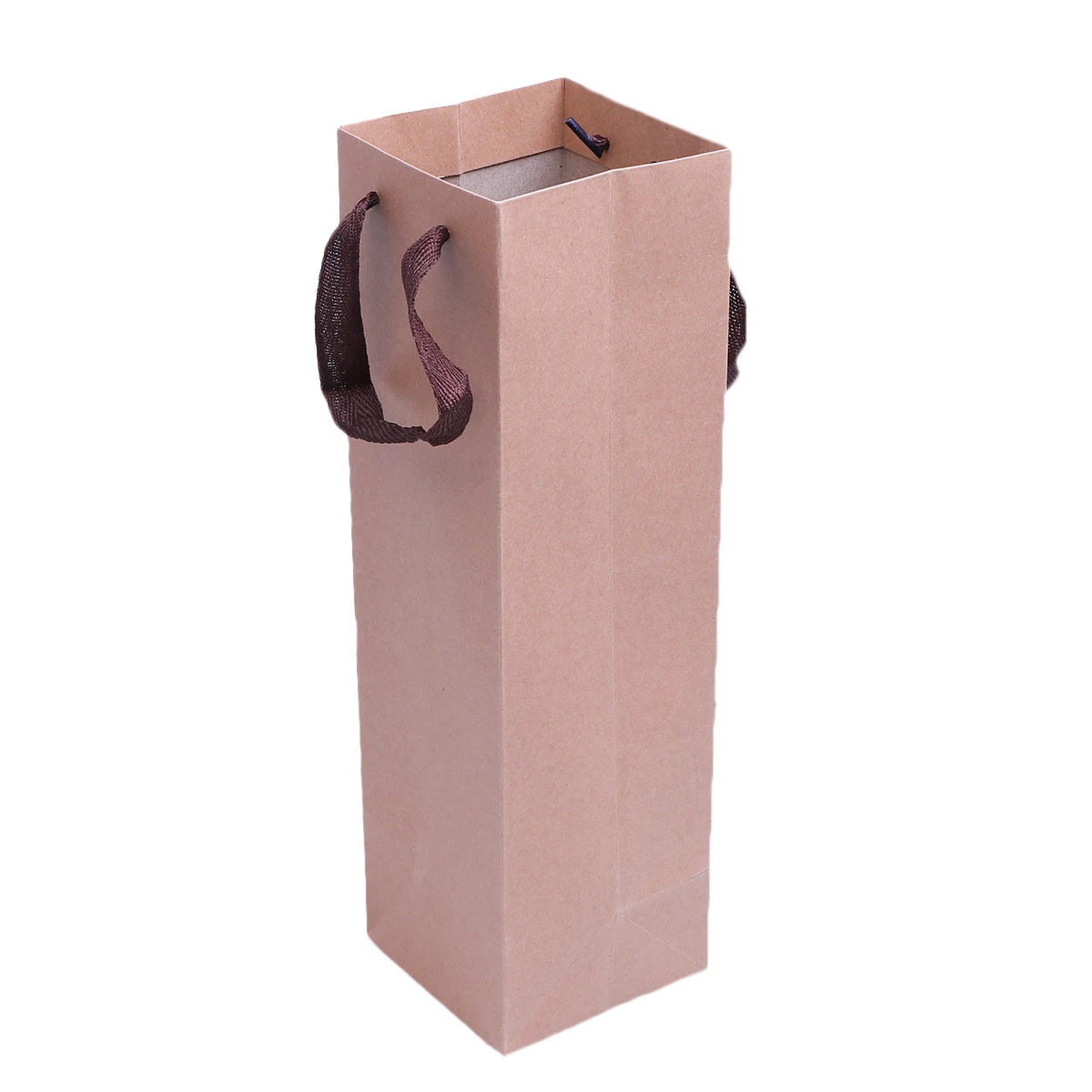 

10 Pcs Single Red Bottle Bag Kraft Paper Tote Gift Packaging Bags Reusable Biodegradable Standalone Handle
