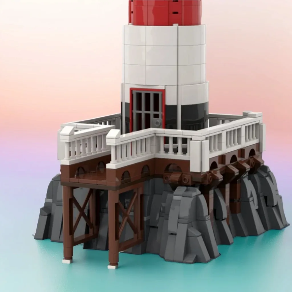 

1865Pcs house MOC , Stone Tower & Coastal Rocks Education Building Blocks Gift