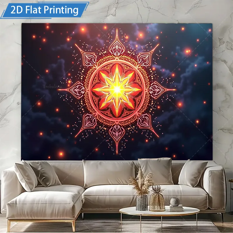 1pc Wall Tapestry Mandala Star Tapestry - Boho Chic Wall Hanging for Bedroom Decor