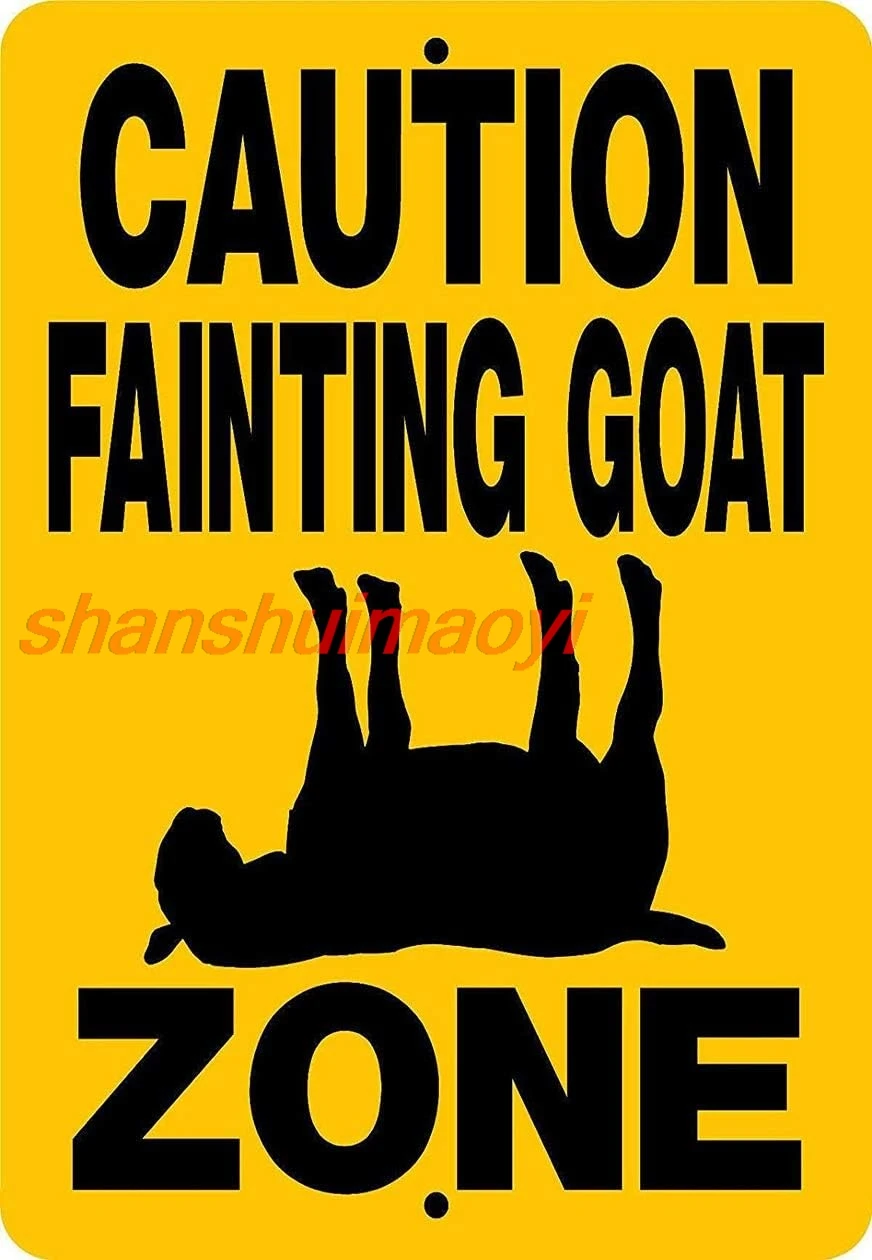 Mental Goat Fainting Tin Signs Vintage Decor for Bars,Diner,Cafes Pubs Garage Home Wall Art Poster Metal Plaques 11.8x7.9IN