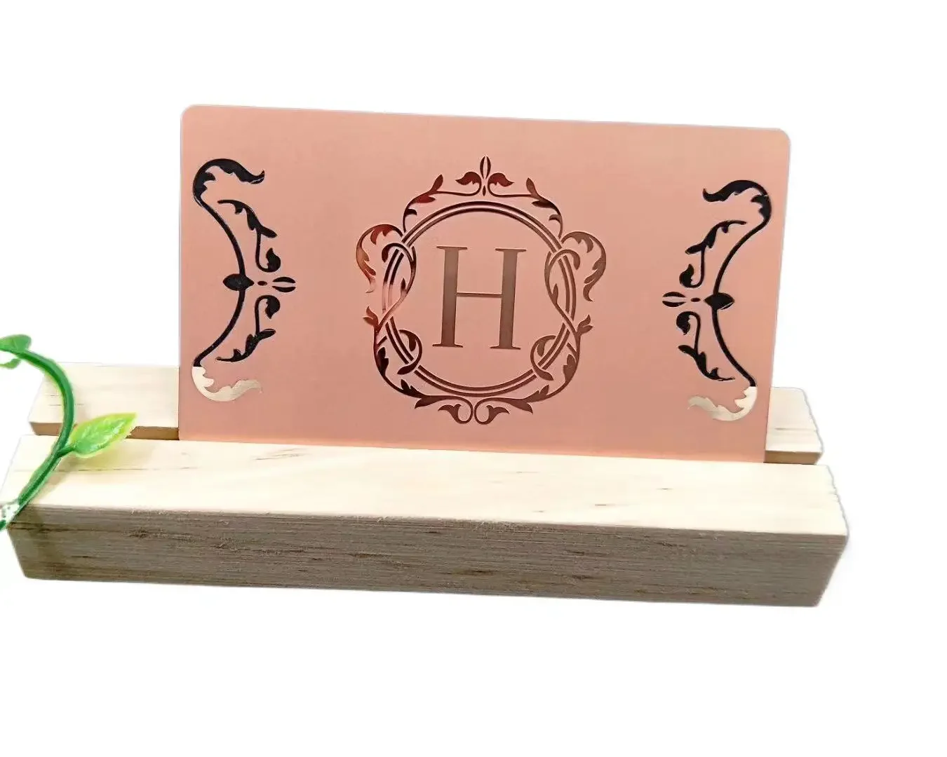

Custom Luxury Laser Cut Engraved Stainless Steel Rose Gold Mirror Metal Business Card