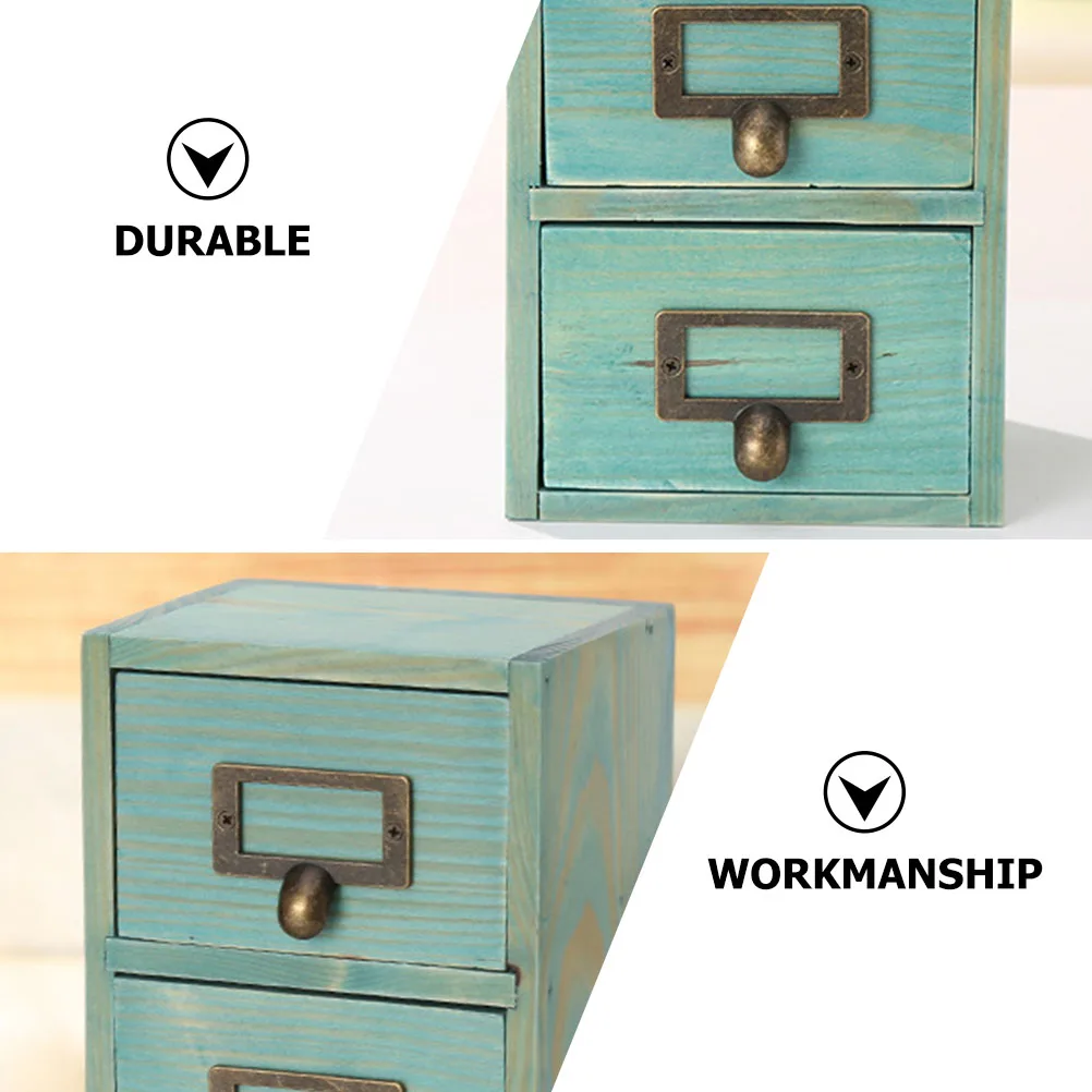 

Large Capacity Wooden Box Multilayer Storage Container Retro Design Cosmetics Holder Desktop Organizer Sundries Storage Holder