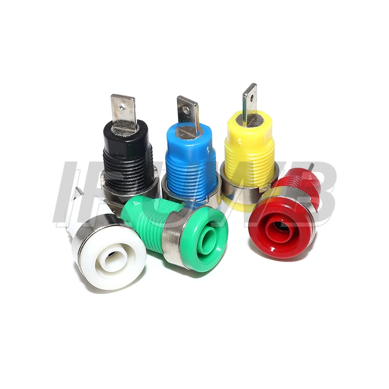 5PCS 4MM Banana Plugs Female Jack Socket Plug Wire Connector Multimeter Socket Banana Head Female 5 Colors Each 1PCS