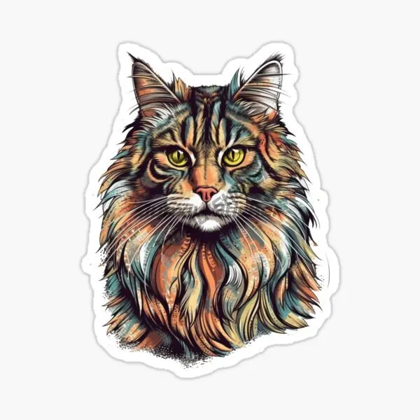 Creative Cat Maine Coon Cat Cute Pets PVC Material Stickers for Decorate Car Van Motorcycle Bicycle Wall Decal