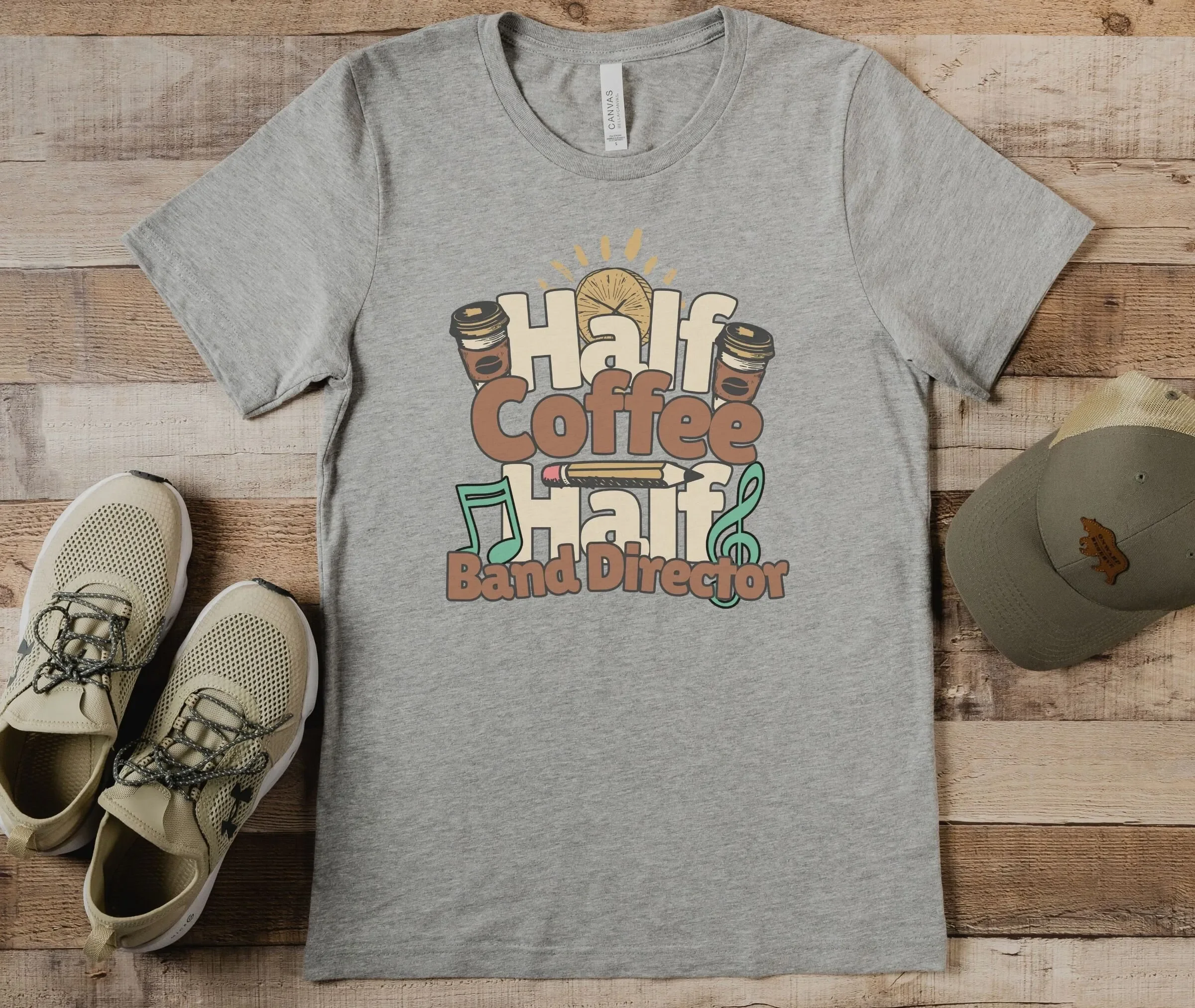 Funny Band Director T Shirt For Coffee Lovers Great Teacher Appreciation Music Teachers And Directors