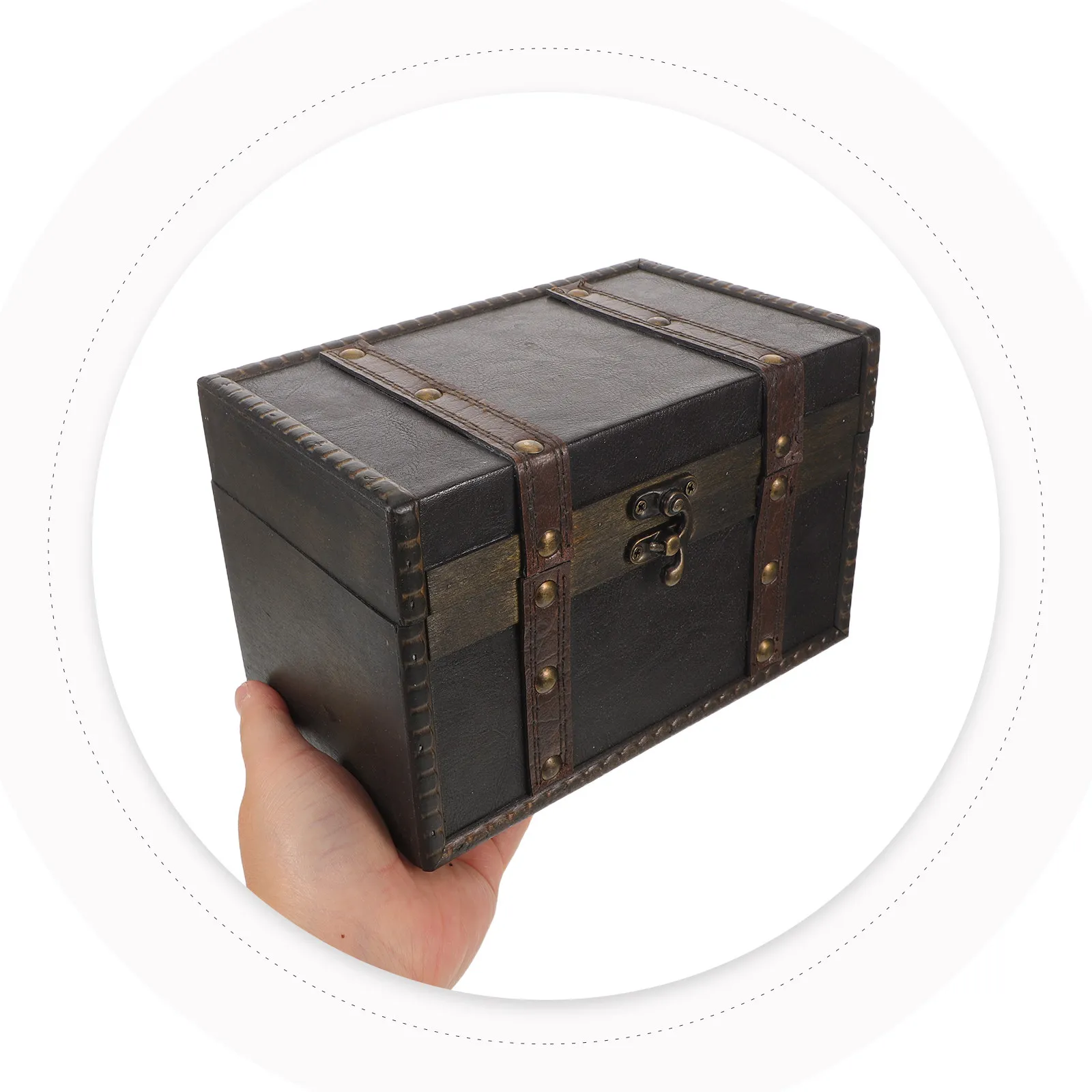 

Деревянный винтажный сундук-органайзер для украшений, декоративная коробка для хранения памятных вещей, колец, серег, мелочей, для спальни или туалетного столика