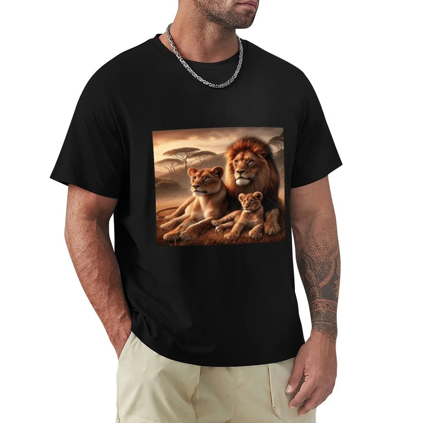 

Lion Family Wild Life 2 T-Shirt hippie clothes tees Men's t-shirts