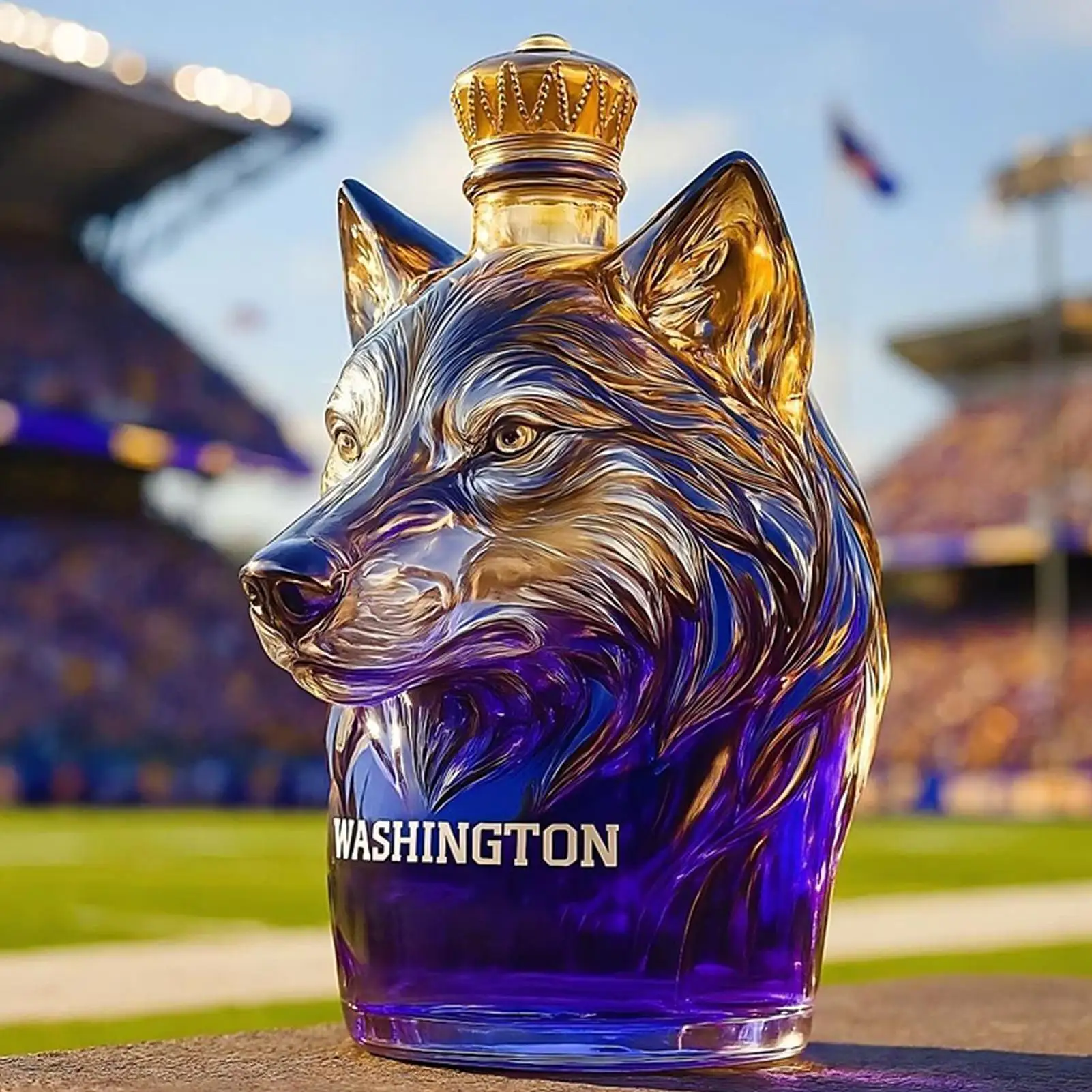 Dog Head Whiskey Decanter Bottle Artistic Leak Proof Spirit Dispenser For Bourbon Vodka, Unique Home Bar Decor & Conversation