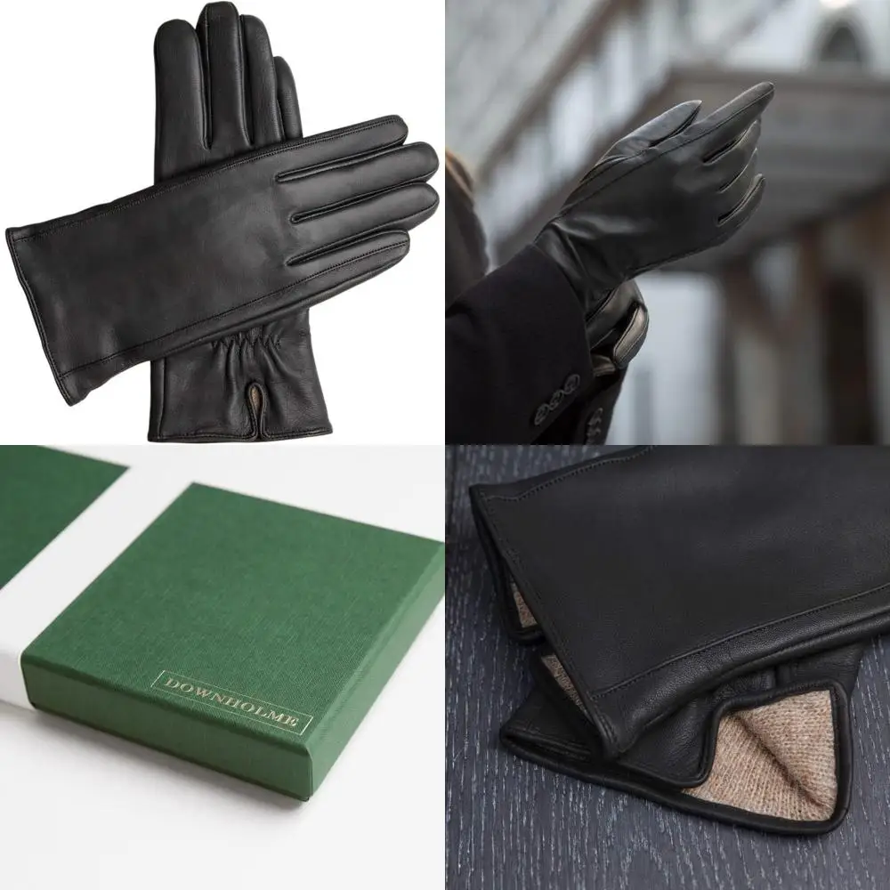 

Women's Cashmere-Lined Leather Gloves, Classic Style, Luxury Warmth for Cold Weather