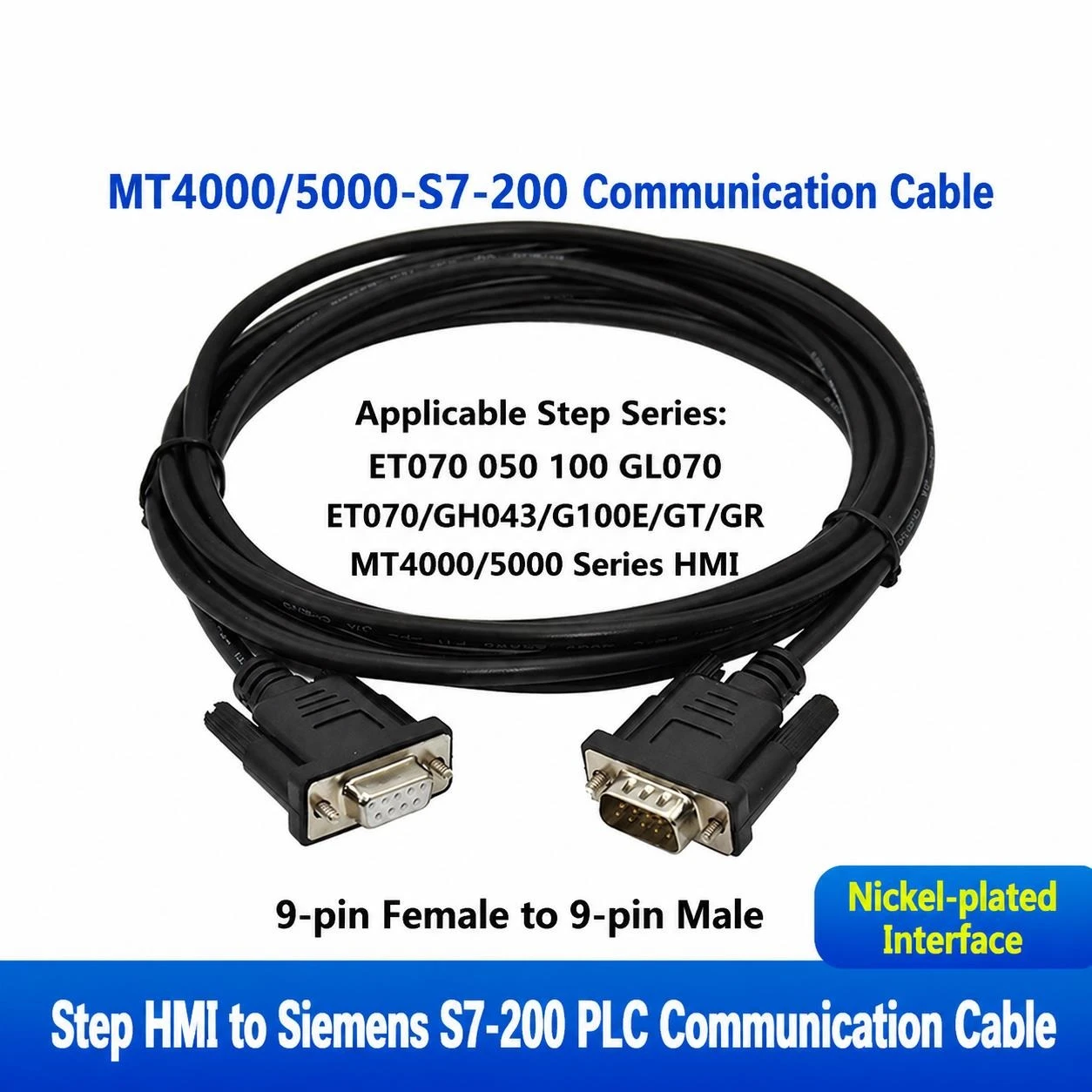 Communication Cable for Buke MT4414 GL070 GH043 Touch Screen and Siemens S7-200SMART PLC Data Transfer Connection Wire