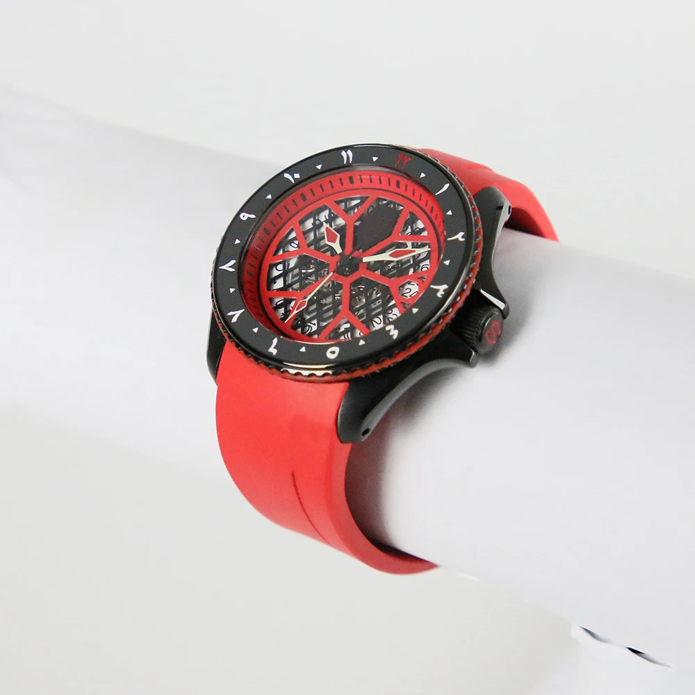 اللون الأحمر مع قلم تحديد أسود SKX007 حلقة الفصل