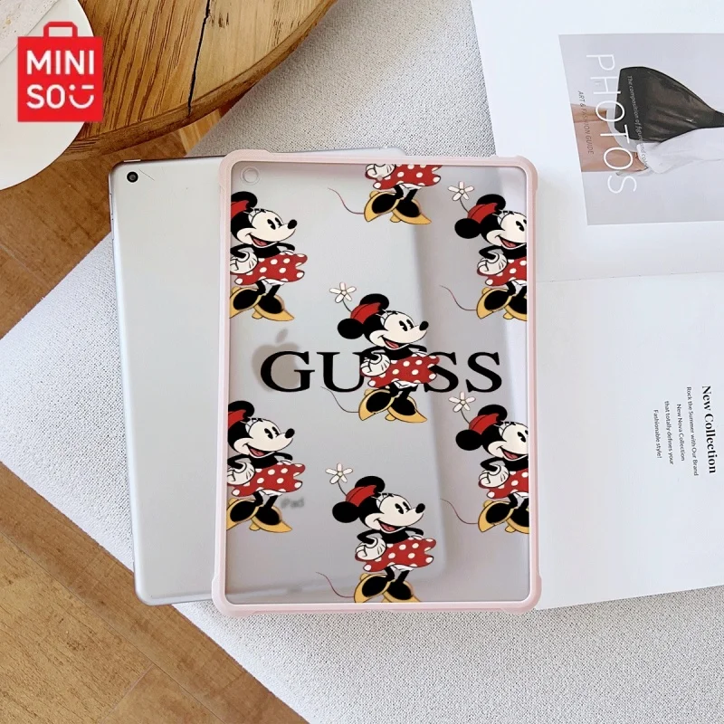

Miniso Disney Minnie iPad Pink Transparent anti-Drop case, suitable for iPad Pro 2022/2024,iPad Air3/5th,iPad Mini 6,iPad 6/10th