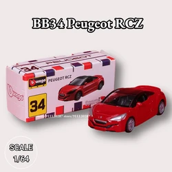 Bburago 1:64 Miniature Car Model, BB34 Peugeot RCZ Scale Diecast Vehicle Replica Collection Toy for Boy