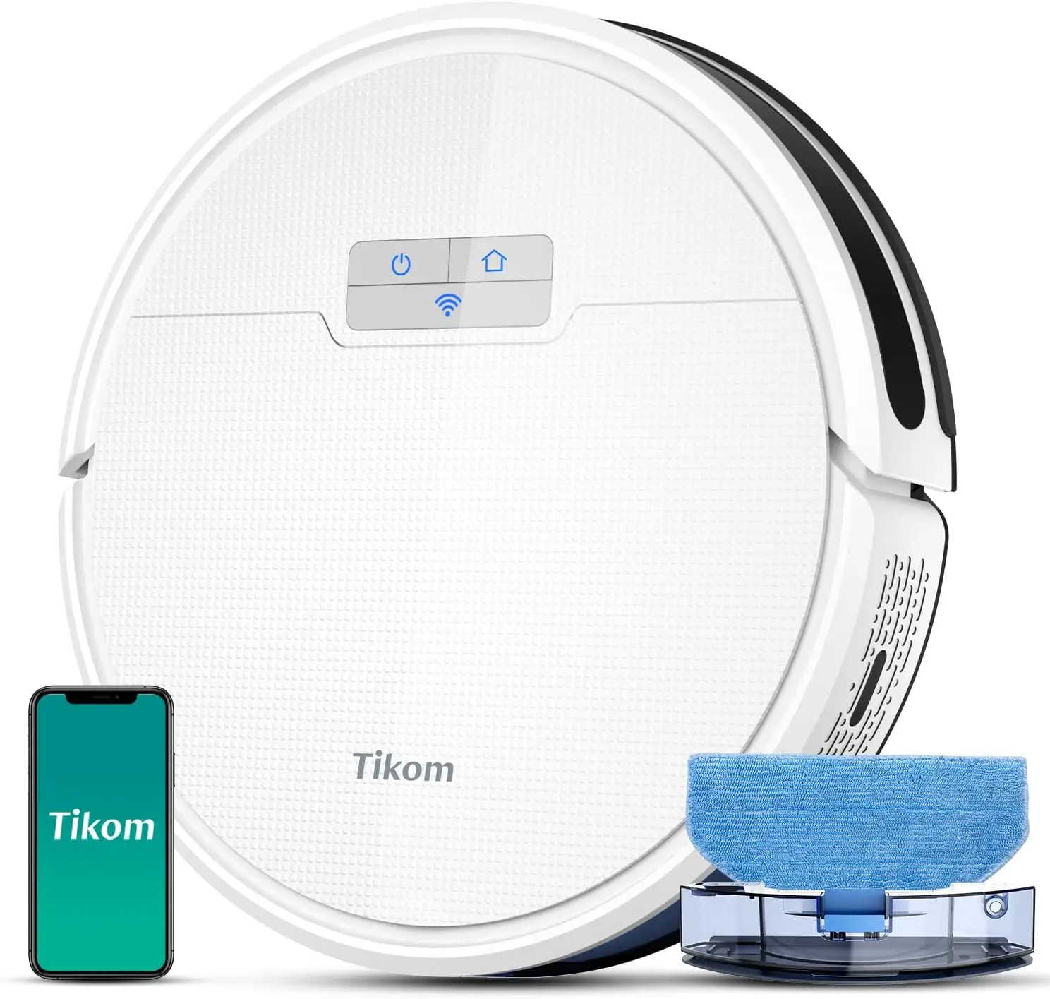 Robot Vacuum and Mop Combo 2 in 1, 4500Pa Strong Suction, G8000 Pro Robotic Vacuum Cleaner, 150mins Max, Wi-Fi, Self-Charging