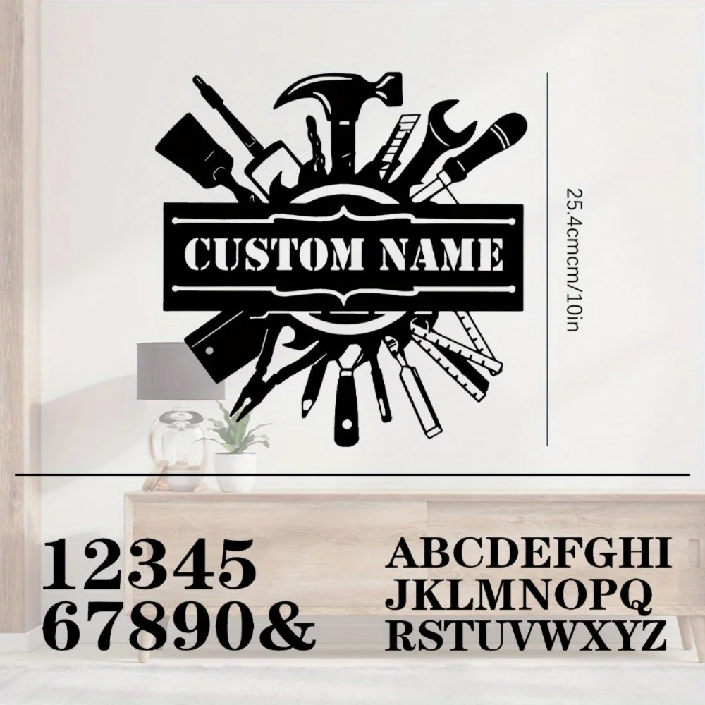 Custom Tool Design Wall Art Personalized Garage Nameplate DIY Enthusiast Gift Sturdy Cordless Home Decor Father’s Day Present