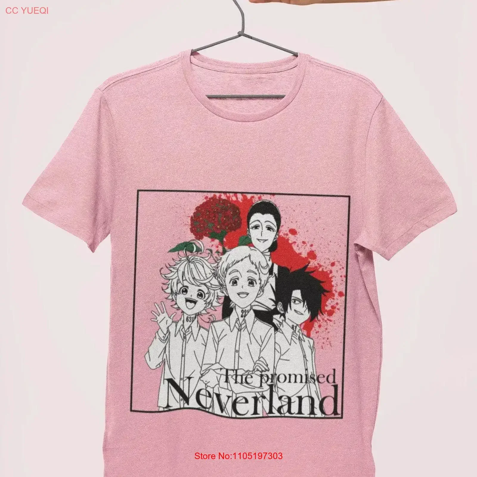تي شيرت نيفرلاند الموعود ياكوسوكو نو مانغا إيما راي نورمان أنيمي ياباني عتيق مصمم ملابس عصرية