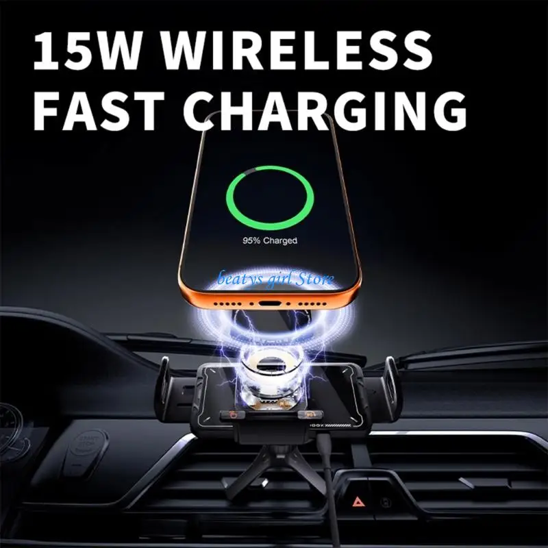 

C7AB Car Mount Phone Holder Rack Featuring Foldable Design 360 Degree Rotation Vent Clip and Strong Suction Cup for All Models