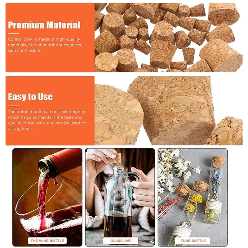5 ~ 100 قطعة الفلين النبيذ سدادة قابلة لإعادة الاستخدام ختم غطاء الخشب غطاء زجاجة النبيذ سدادة لزجاجة أدوات البار اكسسوارات المطبخ
