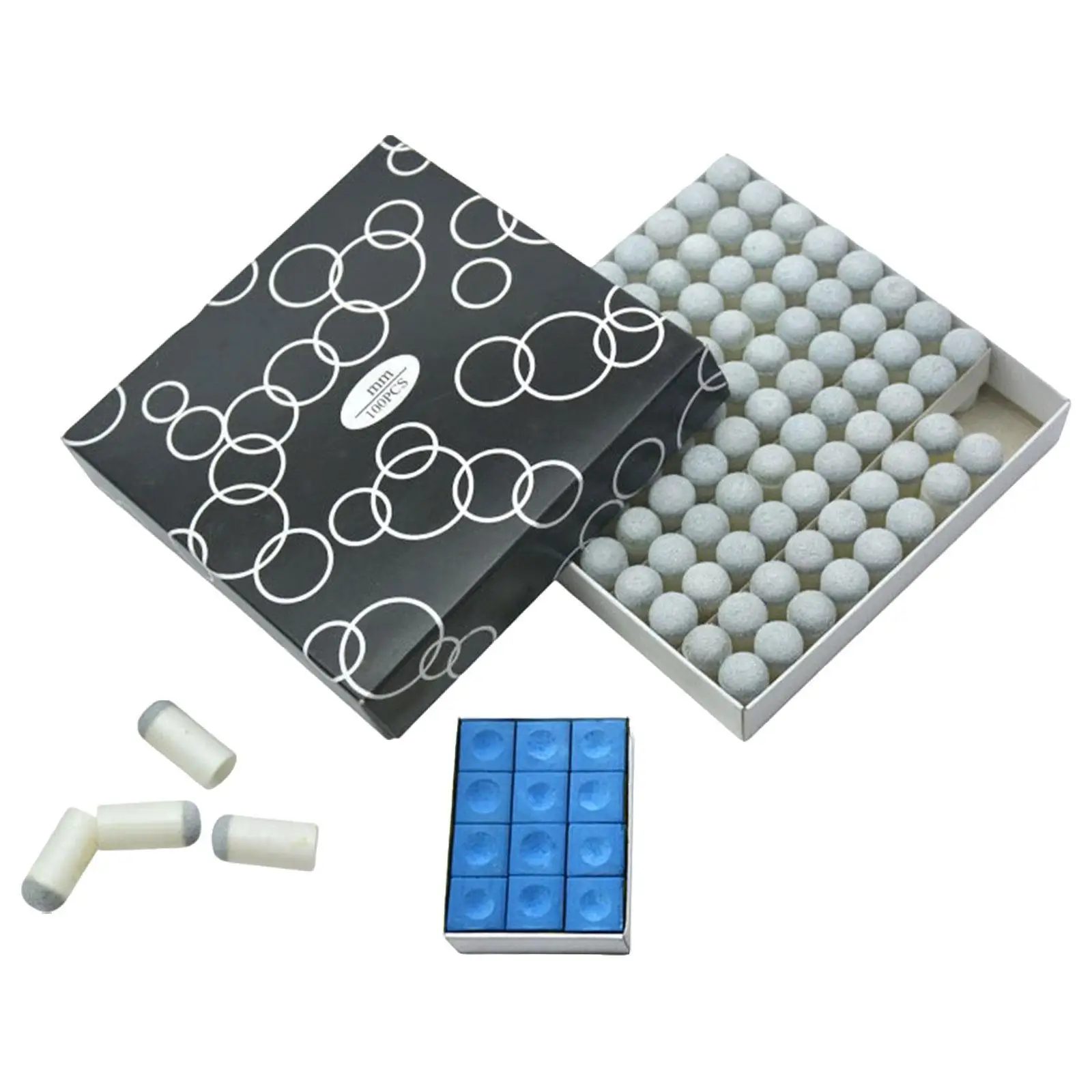 

100 Pieces Slip on Pool Cue Tips, Parts Replacements for Beginner Women