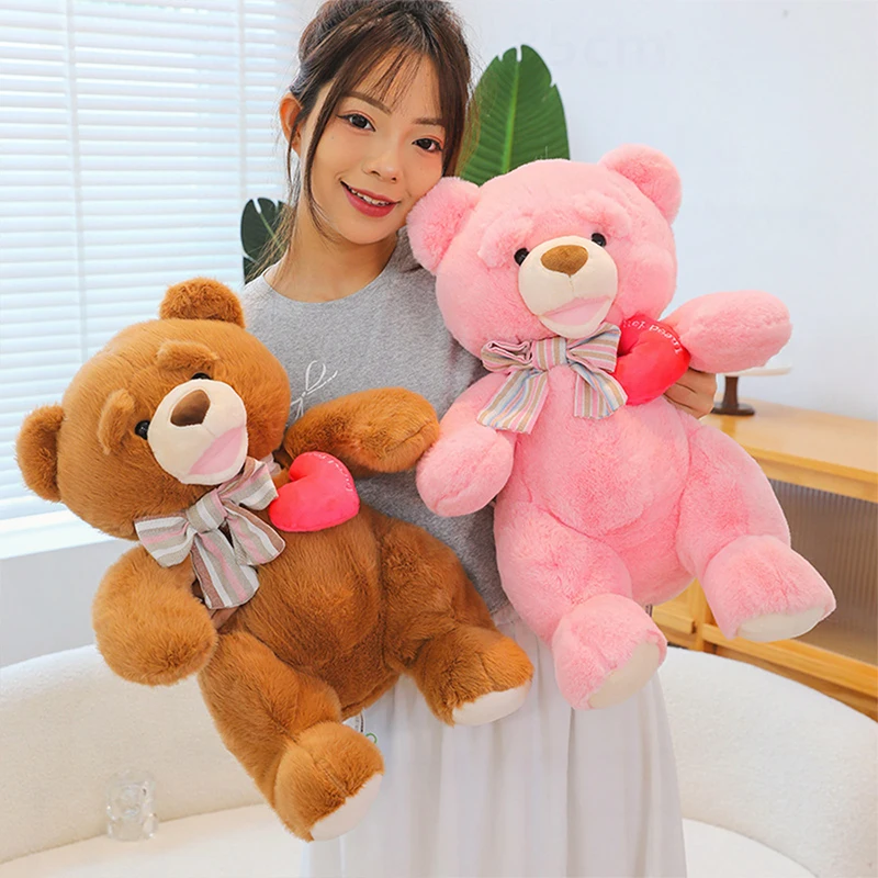 

Кавайный медведь, плюшевая игрушка, мягкая кукла, милый медведь в форме сердца для детей, подарок на день рождения, Рождество, милая пара, медведи, романтический подарок для подруги
